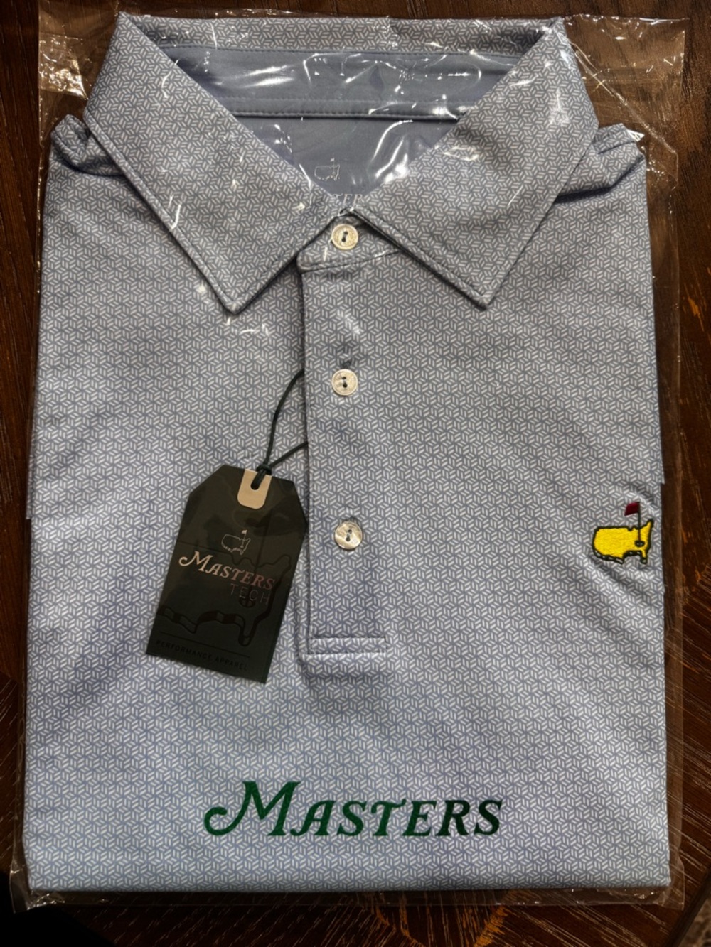 Masters 2026 NWT XL Augusta National Golf Light Blue Micro-Pattern Polo Shirt